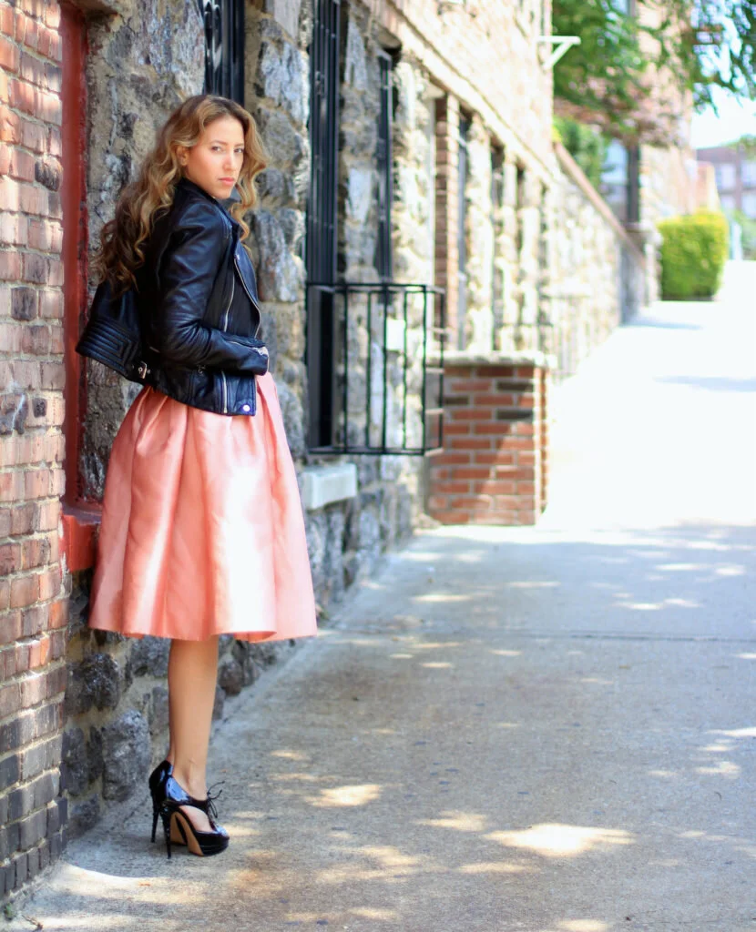Vanessa-Santos-La-Vida-Glamour-Leather-Bomber-Silk-Cocktail-Dress.jpg
